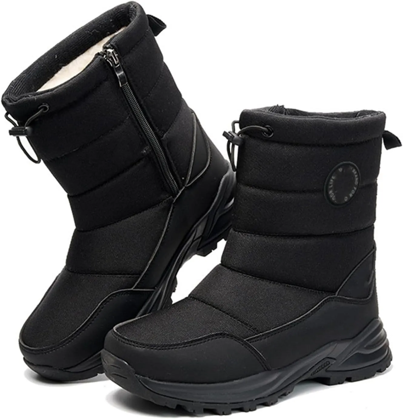 Ladmiple Winter Boots For Women Waterproof Snow Cute Ankle Booties Warm Lining Comfortable Non Slip Outdoor Walking Shoes
