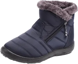 Ladmiple Winter Boots For Women Waterproof Snow Wide Width Ankle Boots Ladies Warm Fur Lined Thickening Outdoor Booties