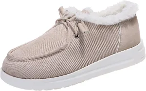 Ladmiple Winter Boots For Women With Fur Lined High-top Snow Boots Slip on Warm Comfortable Outdoor Ankle Booties Shoes