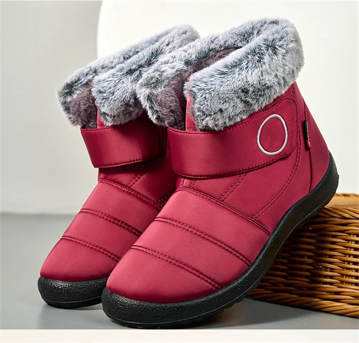 Lausiuoe Snow Boots For Women Waterproof Insulated Wide Width Winter Ankle Booties Warm Fur Lined Outdoor Walking Shoes