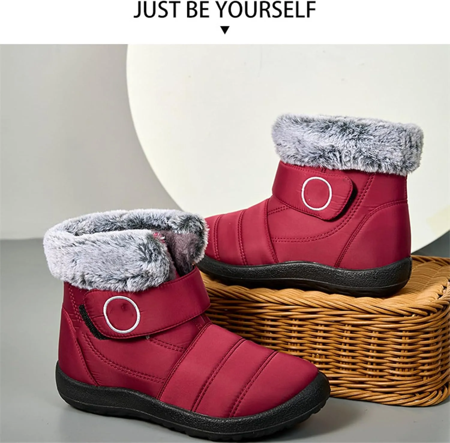 Lausiuoe Snow Boots For Women Waterproof Insulated Wide Width Winter Ankle Booties Warm Fur Lined Outdoor Walking Shoes