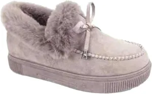 Lausiuoe Winter Boots For Women 2022 With Fur Fuzzy Bootie Silp On Comfortable Casual Warm Fluffy Loafers Ankle Boots