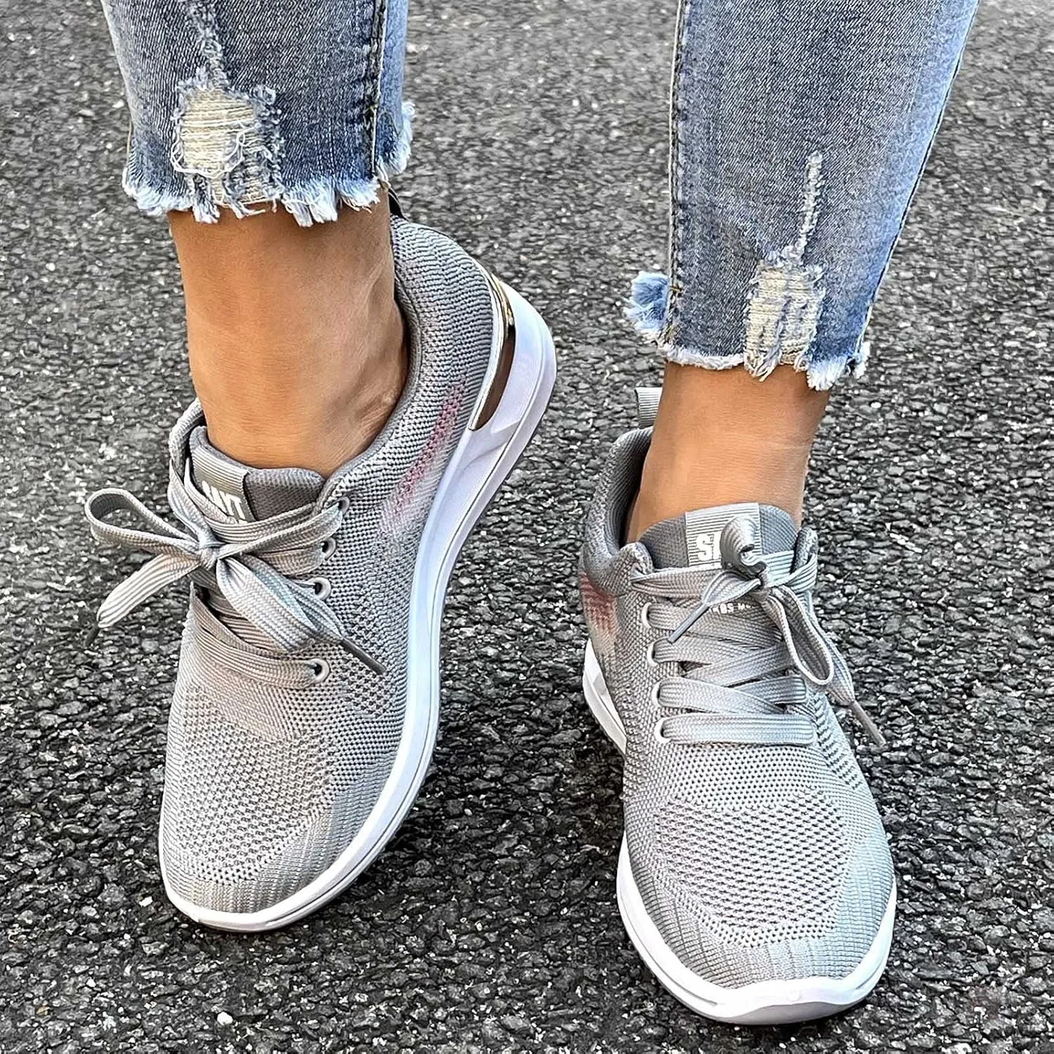 Leisure Shoes Outdoor Wedge Women Running Mesh Shoes Breathable Trainer Fitness Casual Sport Womens Shoes Walking