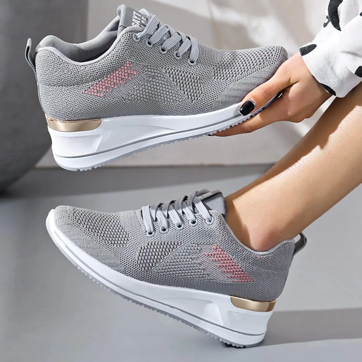 Leisure Shoes Outdoor Wedge Women Running Mesh Shoes Breathable Trainer Fitness Casual Sport Womens Shoes Walking