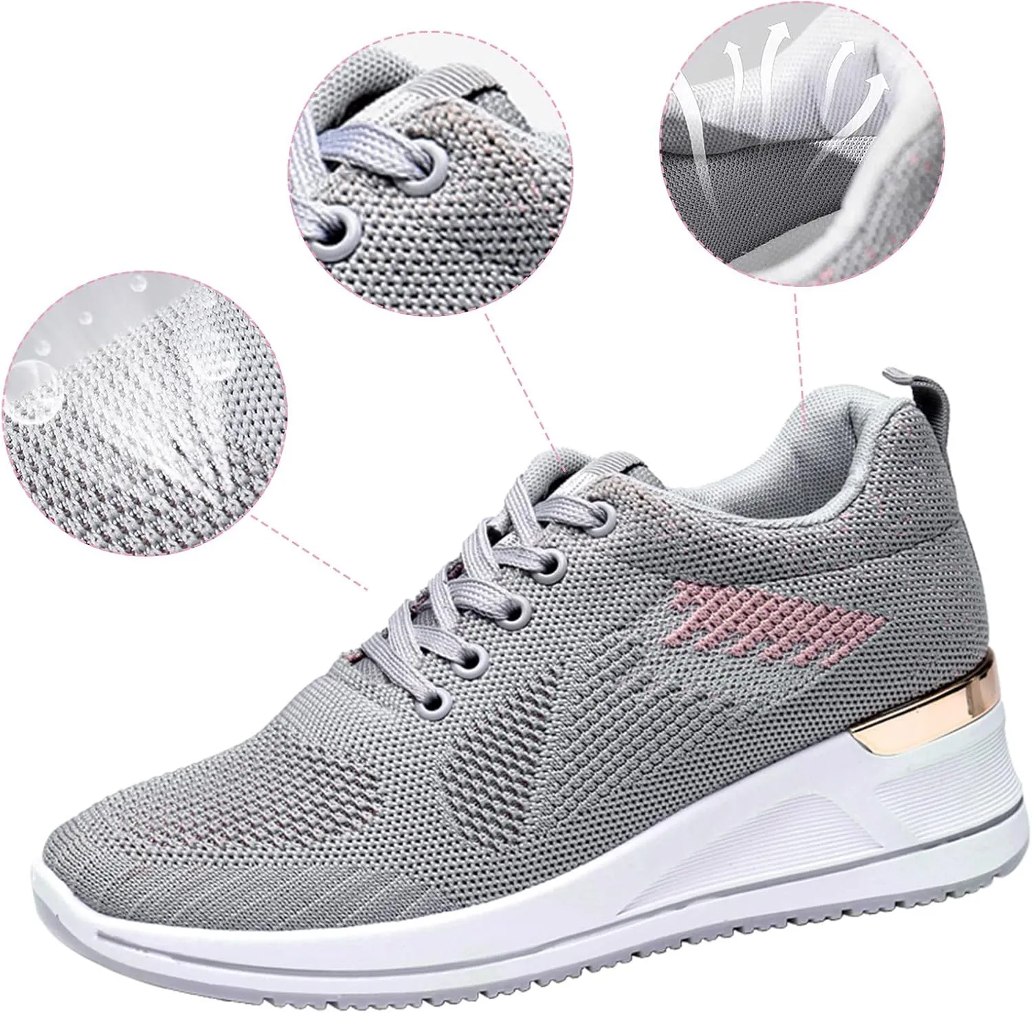 Leisure Shoes Outdoor Wedge Women Running Mesh Shoes Breathable Trainer Fitness Casual Sport Womens Shoes Walking
