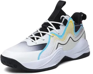 MAUGELY Leather Basketball Shoes Women's Men's Versatile Breathable Sports Running Shoes Student Practical Training Competition Sneakers
