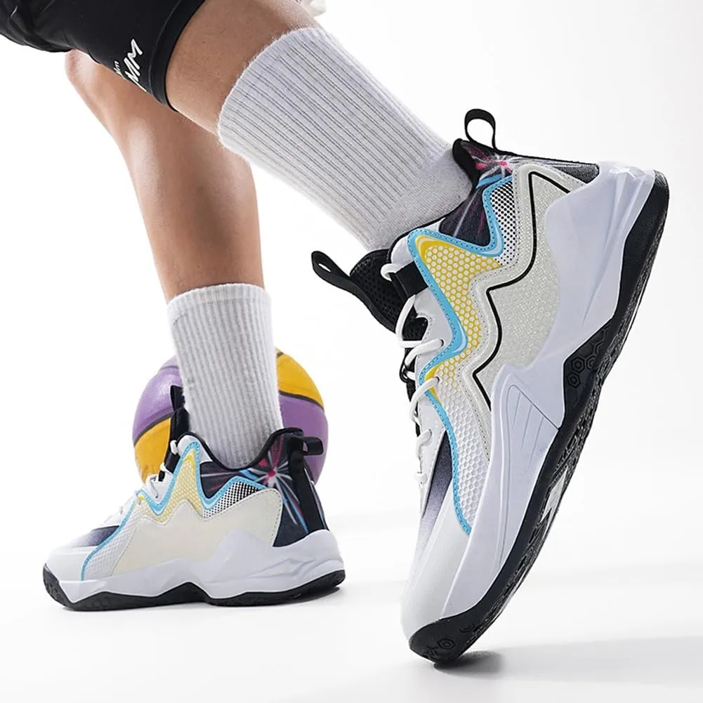 MAUGELY Leather Basketball Shoes Women's Men's Versatile Breathable Sports Running Shoes Student Practical Training Competition Sneakers