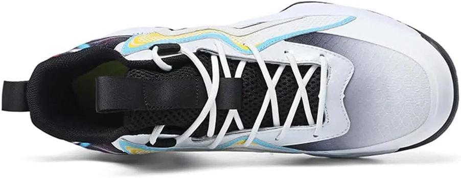MAUGELY Leather Basketball Shoes Women's Men's Versatile Breathable Sports Running Shoes Student Practical Training Competition Sneakers