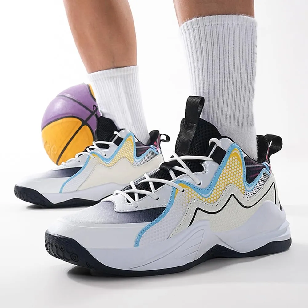 MAUGELY Leather Basketball Shoes Women's Men's Versatile Breathable Sports Running Shoes Student Practical Training Competition Sneakers