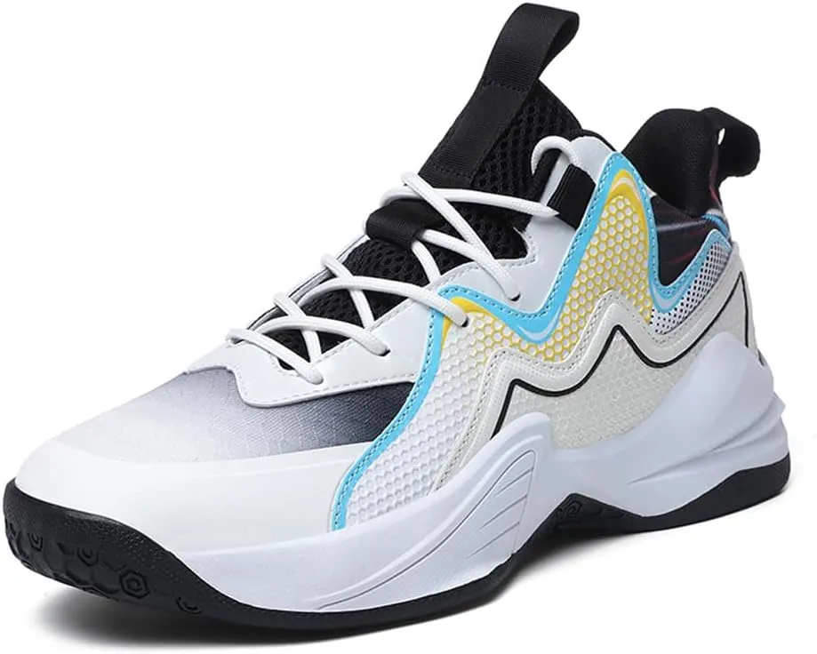 MAUGELY Leather Basketball Shoes Women's Men's Versatile Breathable Sports Running Shoes Student Practical Training Competition Sneakers