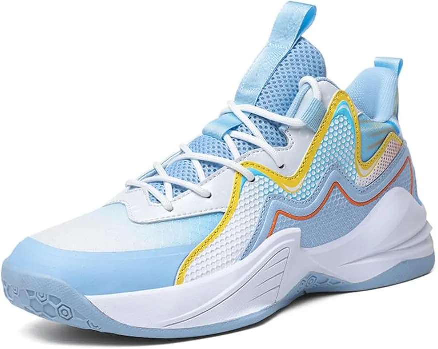 MAUGELY Leather Basketball Shoes Women's Men's Versatile Breathable Sports Running Shoes Student Practical Training Competition Sneakers