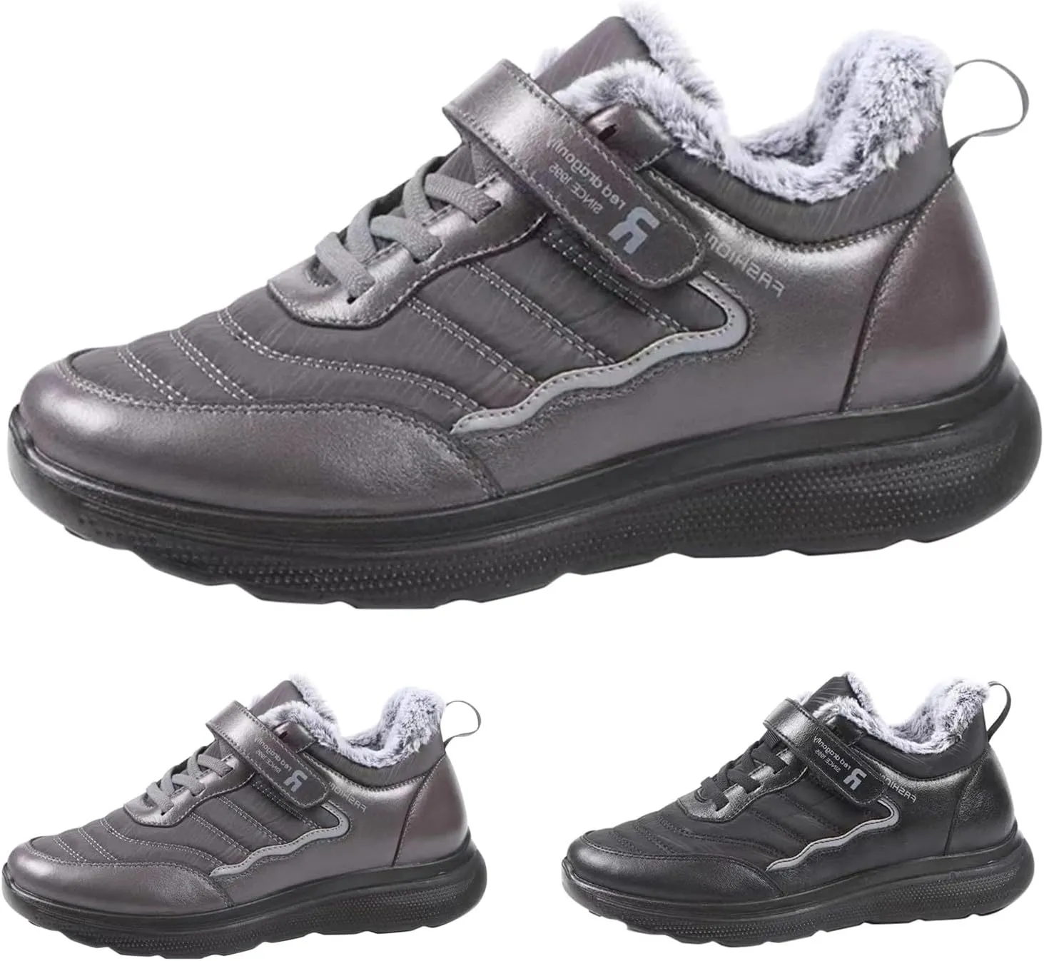 Men Work Boots Steel Toe Hiking Sneakers Fur Lined Ankle Boot Womens Workout Shoes Soft Toe Winter Backpacking Snow Botas Warm Water Hike Grounded Footwear