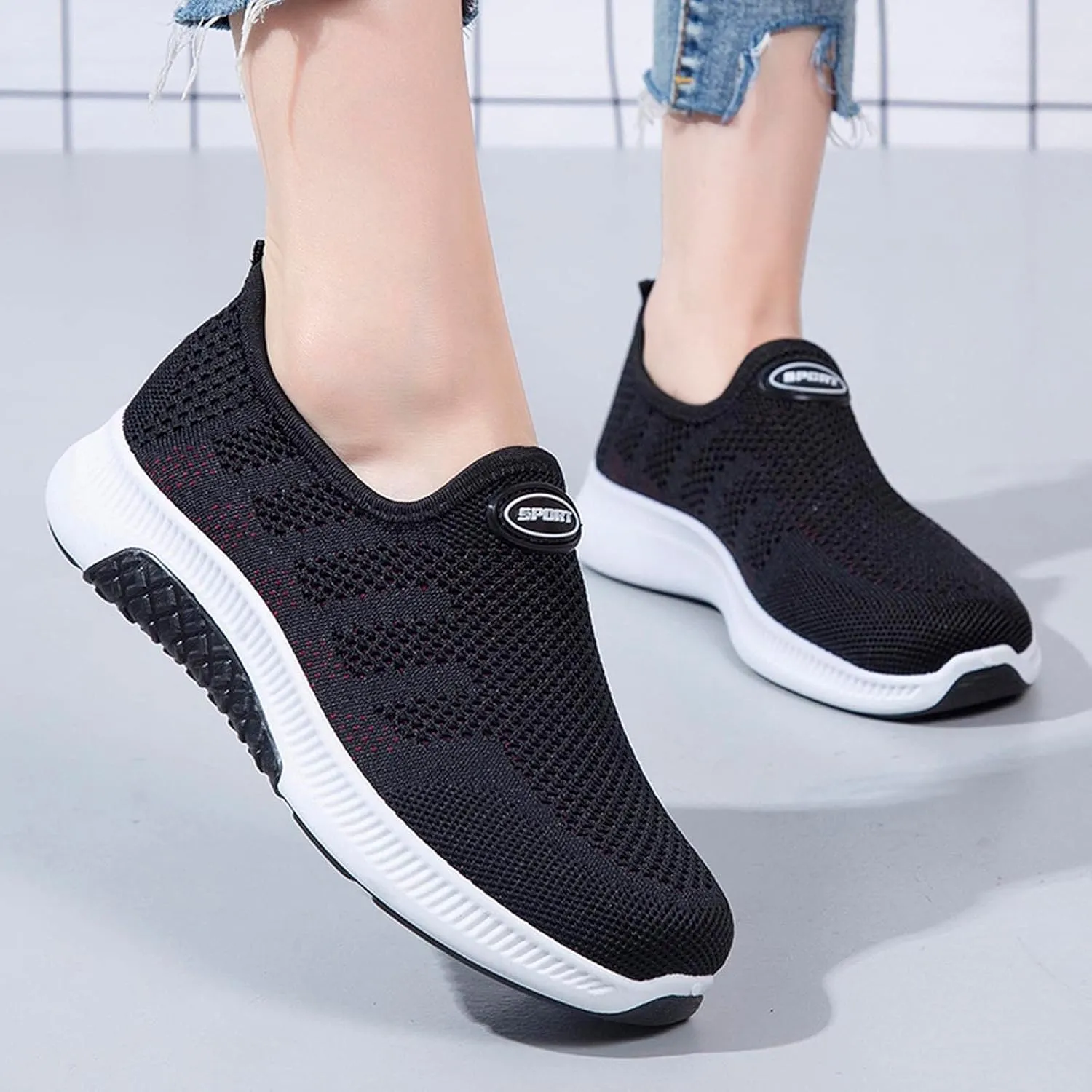 Men's Casual Slip-on Loafers Womens Fashion Sneakers Gym Shoes Men Wide Toe Box Trendy Casual Platform Loafers for Women Slip On Sneakers Men