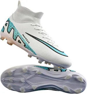 Mens High-Top Football Boots Women's Soccer Cleats for Training Youth Futsal Shoes for Outdoor Indoor