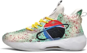 Men's Neutral Fluorescent Basketball Shoes Women's Shoes Super Light Sneakers high top Graffiti Style Combat Shoes