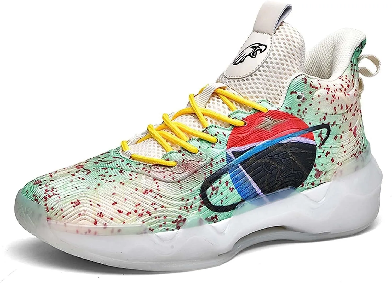 Men's Neutral Fluorescent Basketball Shoes Women's Shoes Super Light Sneakers high top Graffiti Style Combat Shoes
