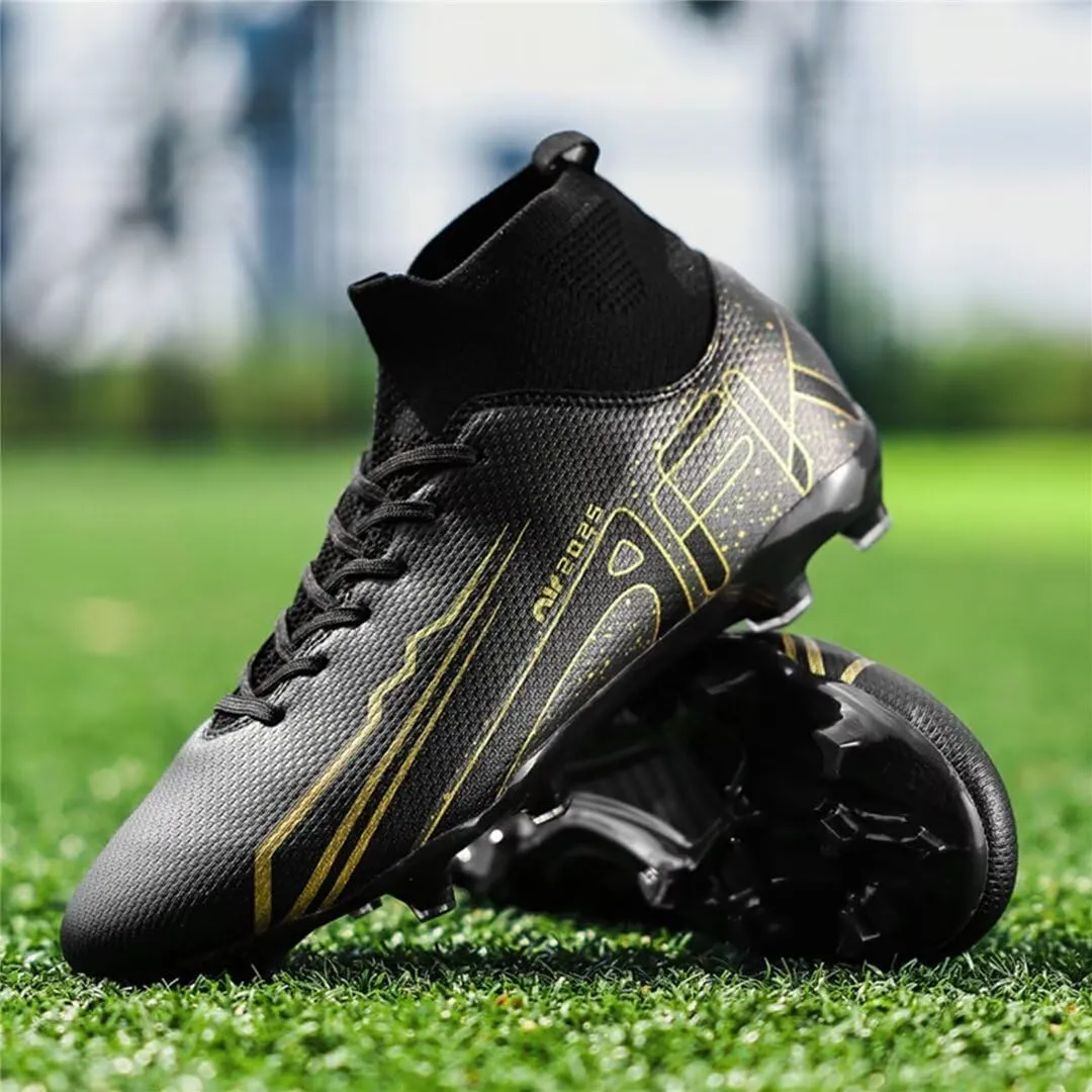 Men's Soccer Shoes High Top AG Cleats Outdoor Turf Athletic Professional Spikes Youth Boys Football Sneaker Unisex