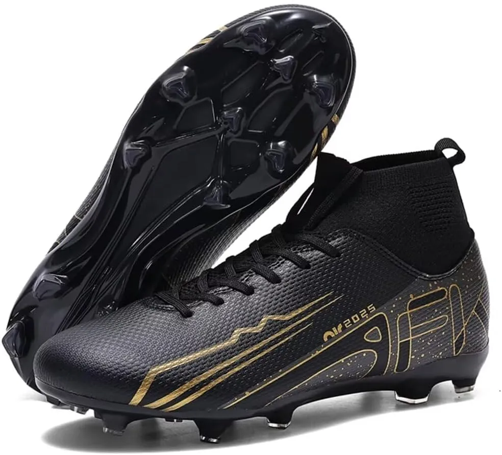 Men's Soccer Shoes High Top AG Cleats Outdoor Turf Athletic Professional Spikes Youth Boys Football Sneaker Unisex