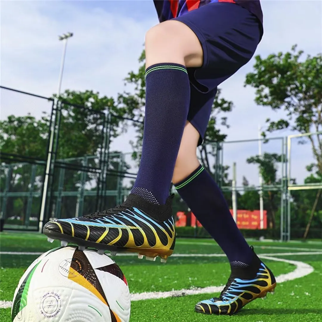 Men's Soccer Shoes High Top AG Cleats Outdoor Turf Athletic Professional Spikes Youth Boys Football Sneaker Unisex