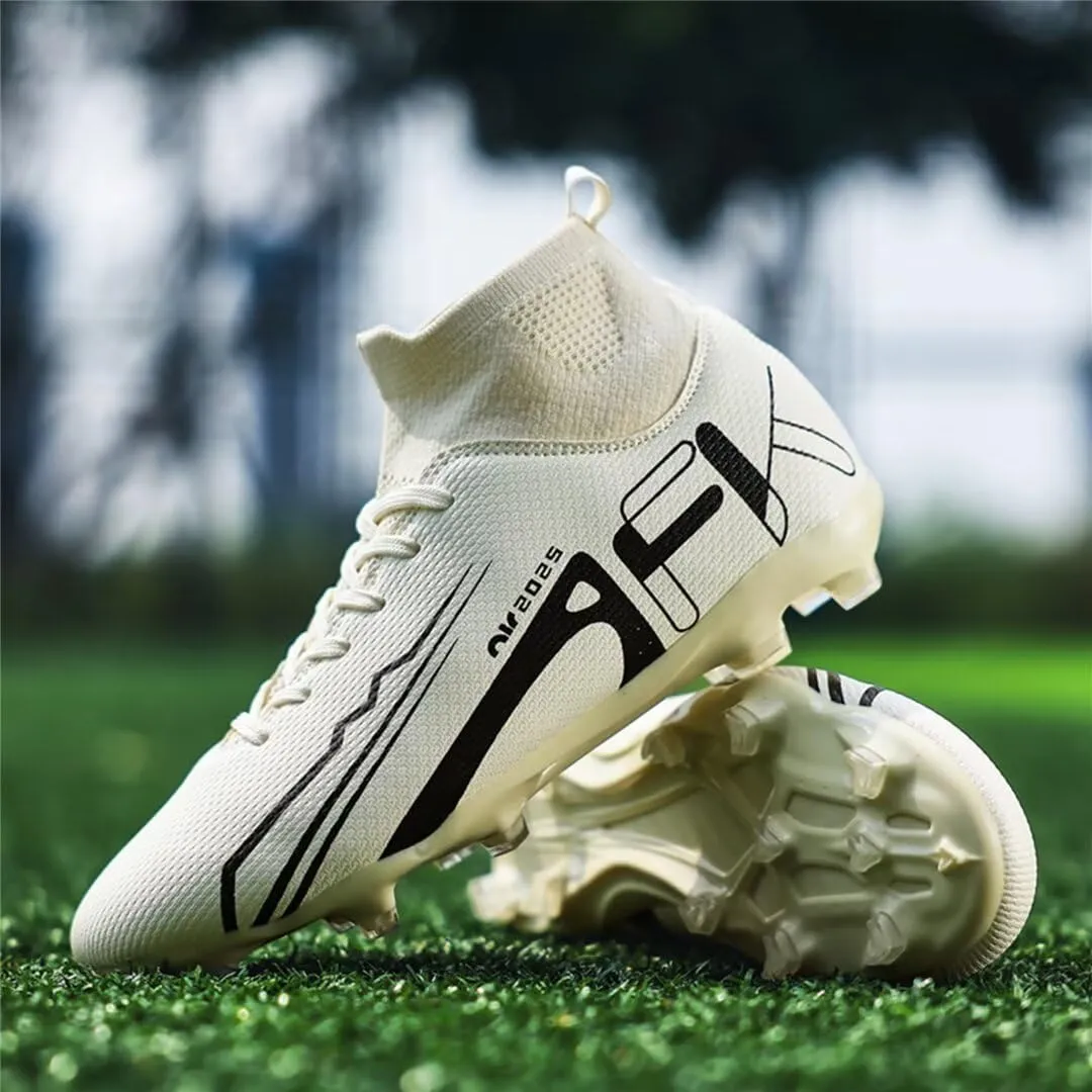 Men's Soccer Shoes High Top AG Cleats Outdoor Turf Athletic Professional Spikes Youth Boys Football Sneaker Unisex