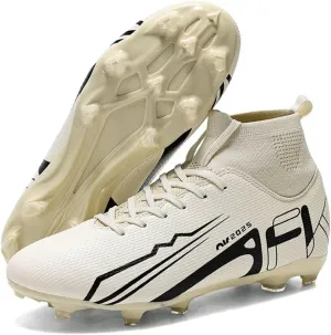Men's Soccer Shoes High Top AG Cleats Outdoor Turf Athletic Professional Spikes Youth Boys Football Sneaker Unisex