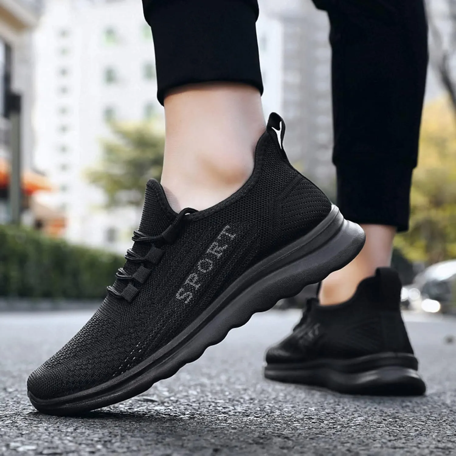 Men's Sport Breathable Mesh Shoes Comfortable Lightweight Casual Walking Shoe Hook and Loop Orthopedic Sneakers