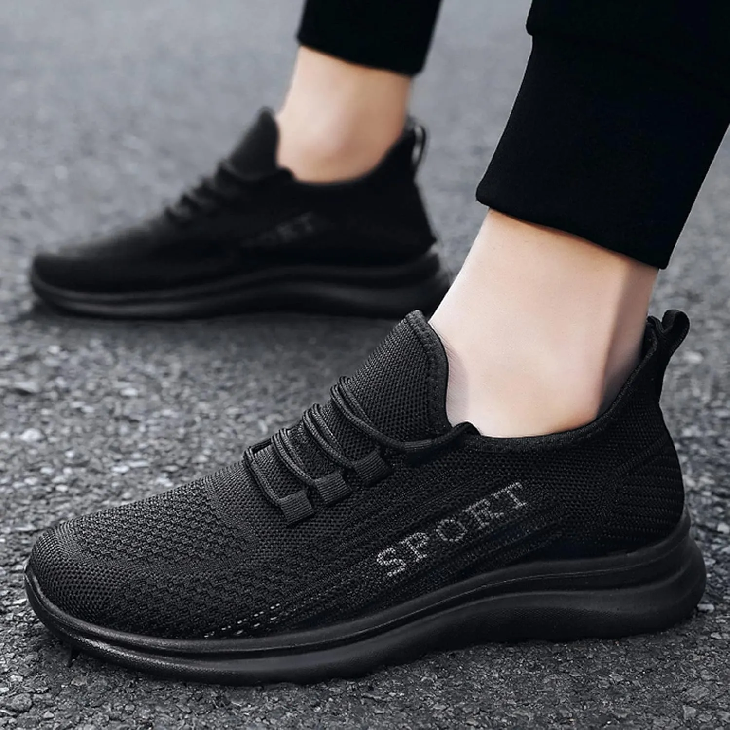 Men's Sport Breathable Mesh Shoes Comfortable Lightweight Casual Walking Shoe Hook and Loop Orthopedic Sneakers