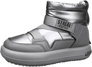Men's Thick Bottom Leather Boots Soft Memory Foam Snow Boots Water Proof Insulated Winter Boots Snow Boots