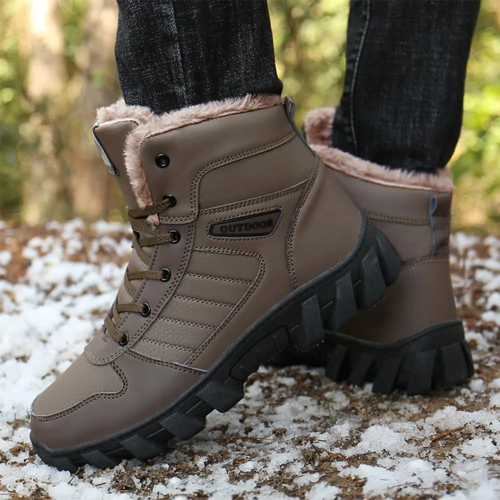 Men's Warm Snow Boots for Trekking: Comfort Winter Hiking Boots for Outdoor - Non Slip Cold Weather Shoes for Male