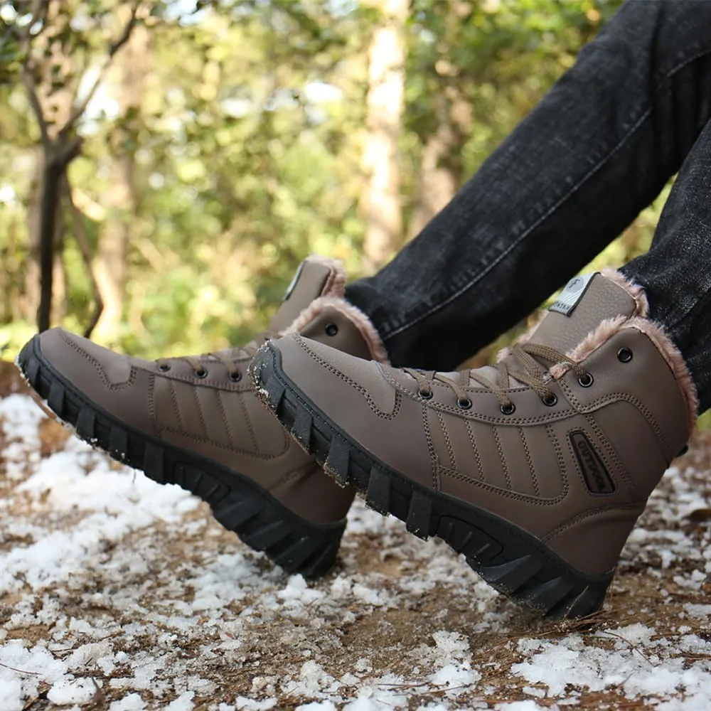 Men's Warm Snow Boots for Trekking: Comfort Winter Hiking Boots for Outdoor - Non Slip Cold Weather Shoes for Male