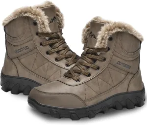 Men's Warm Snow Boots for Trekking: Comfort Winter Hiking Boots for Outdoor - Non Slip Cold Weather Shoes for Male