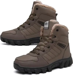 Men's Warm Snow Boots for Trekking: Comfort Winter Hiking Boots for Outdoor - Non Slip Cold Weather Shoes for Male