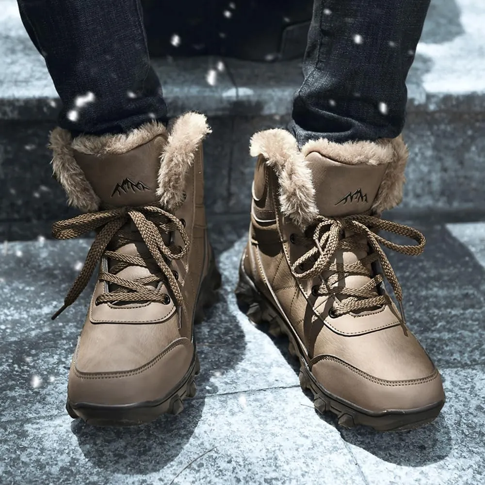 Men's Warm Snow Boots for Trekking: Comfort Winter Hiking Boots for Outdoor - Non Slip Cold Weather Shoes for Male