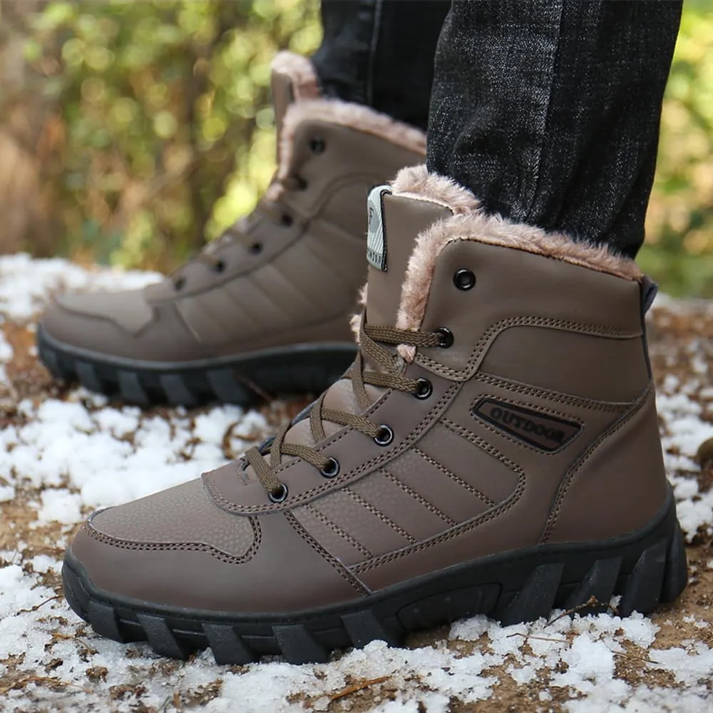 Men's Warm Snow Boots for Trekking: Comfort Winter Hiking Boots for Outdoor - Non Slip Cold Weather Shoes for Male