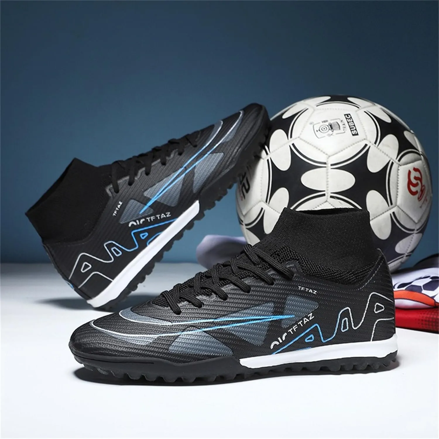 Mens Womens Soccer Cleats Football Boots High Ankle Turf Soccer Shoes Indoor Football Cleats AGFG Training Sneakers Wide