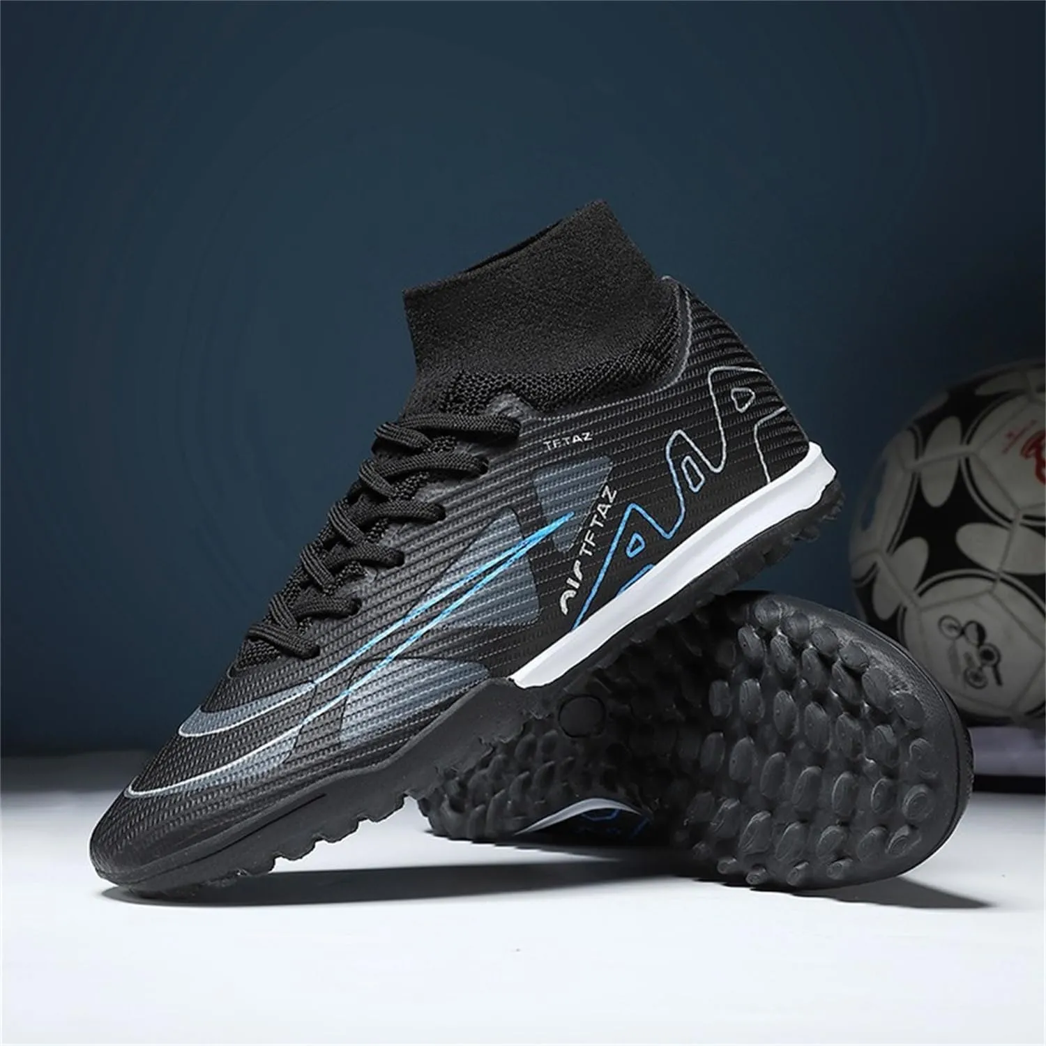 Mens Womens Soccer Cleats Football Boots High Ankle Turf Soccer Shoes Indoor Football Cleats AGFG Training Sneakers Wide