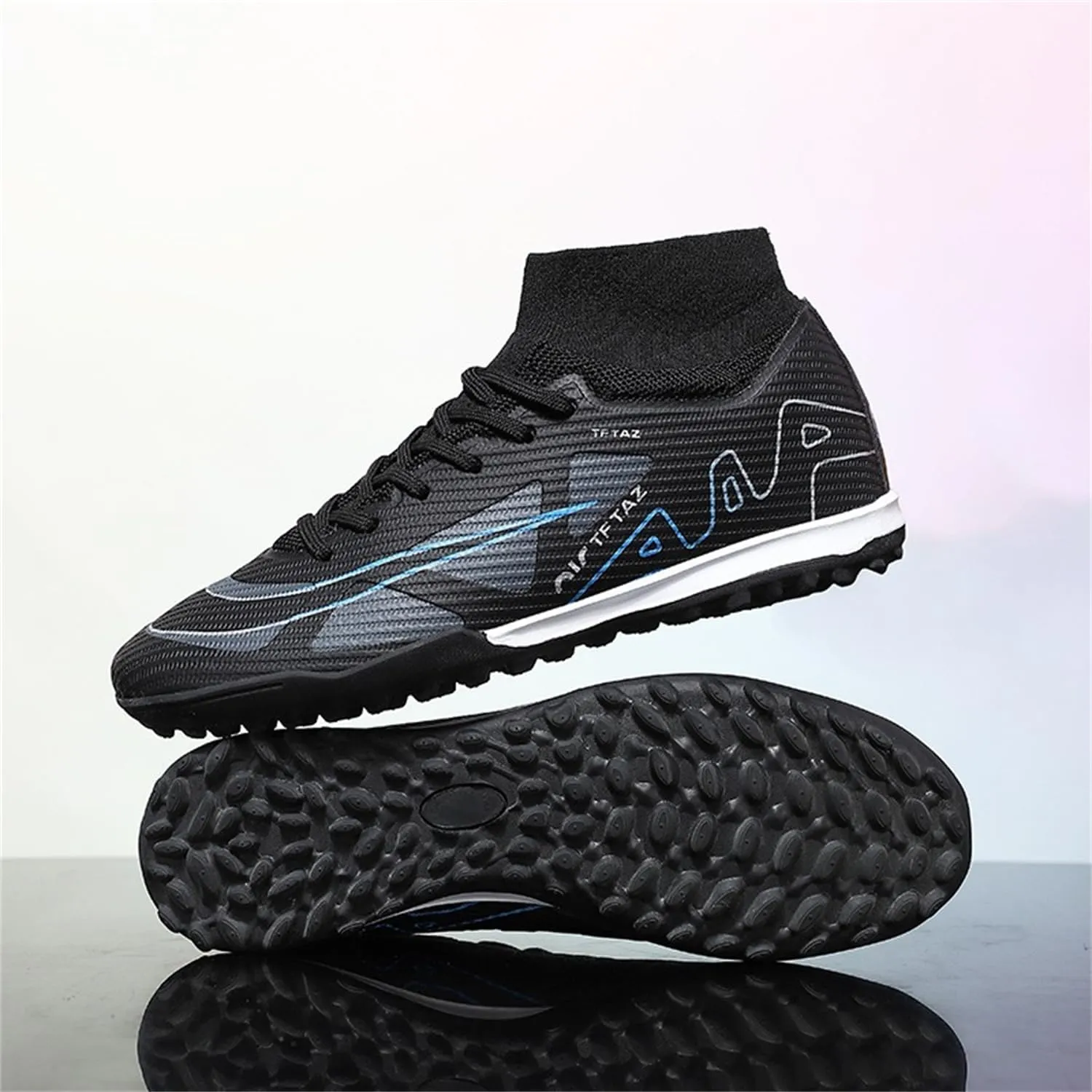 Mens Womens Soccer Cleats Football Boots High Ankle Turf Soccer Shoes Indoor Football Cleats AGFG Training Sneakers Wide