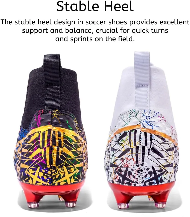 Men's Women's Soccer Cleats Turf Football Shoes High Top Boots Indoor Outdoor Comfortable Running Sneakers