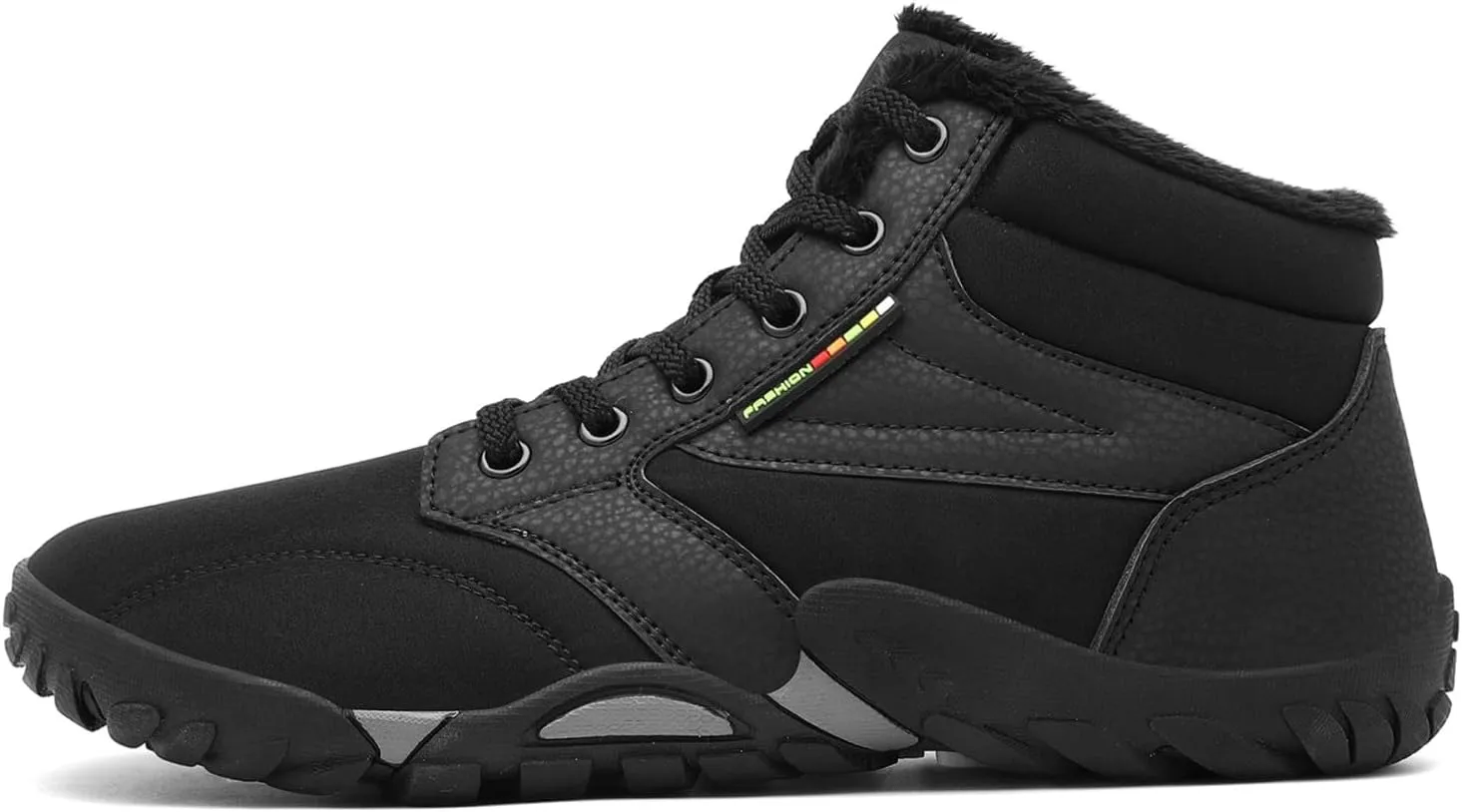 Mens Womens Winter Hiking Boots Wide Toe Box Warm Snow Boots Minimalist Barefoot Boots Zero Drop Sole Waterproof Non-Slip Ankle Booties