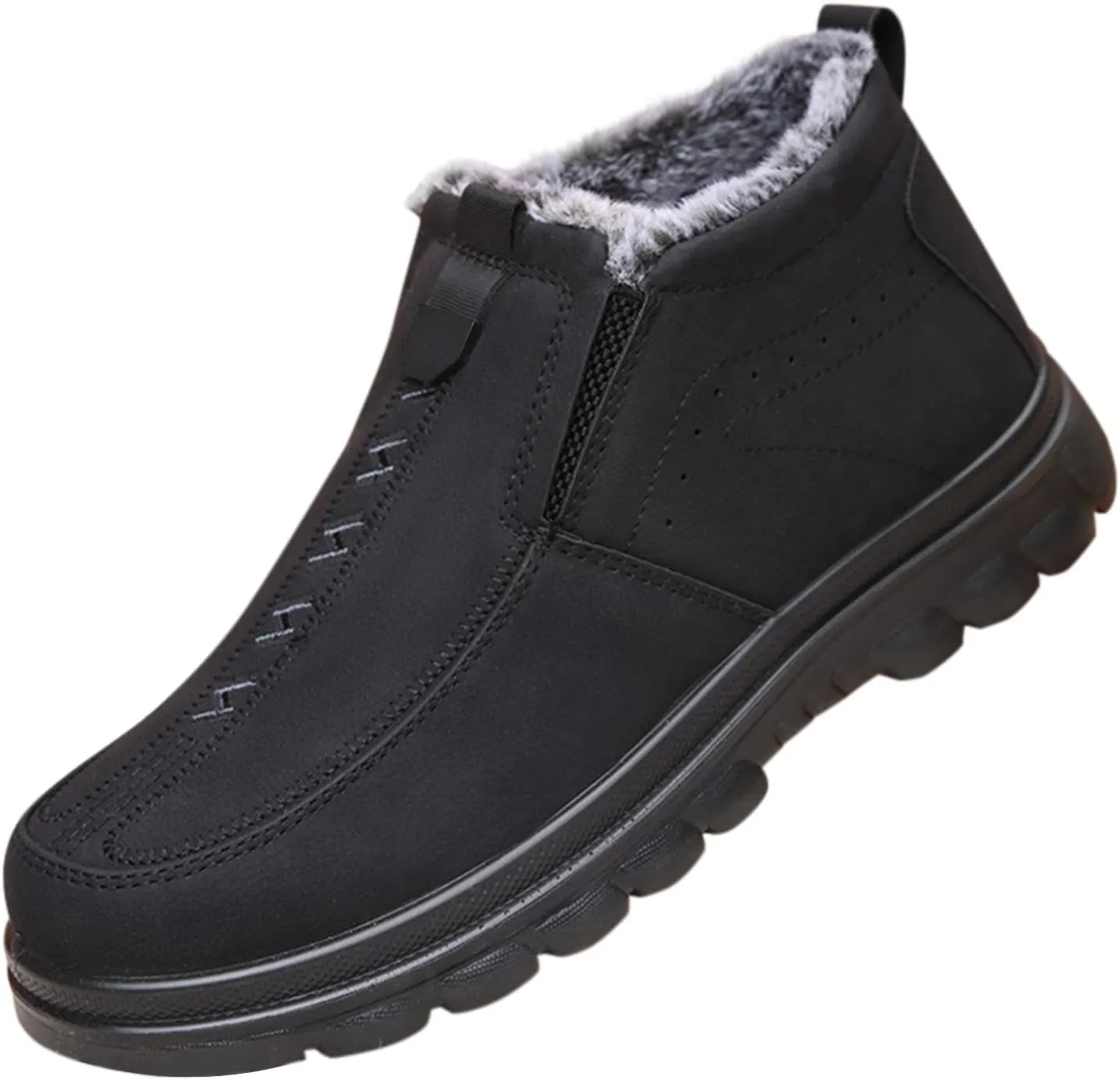 Men's Work Boots Steel Toe Hiking Sneakers Shoes Warm Fur Lined Women Working Shoes Waterproof Outdoor Botas Waterproof Soft Toe Work Hike Grounded Footwear
