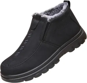 Men's Work Boots Steel Toe Hiking Sneakers Shoes Warm Fur Lined Women Working Shoes Waterproof Outdoor Botas Waterproof Soft Toe Work Hike Grounded Footwear