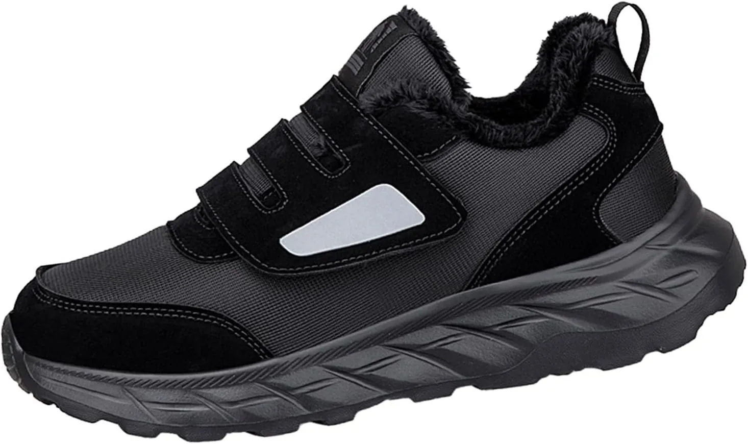 Men's Work Boots Wide Width Hiking Sneakers Warm Fur Lined Women's Working Shoes Nonslip Lightweight Outdoor Botas Mid Ankle Work Casual Hike Grounded Footwear