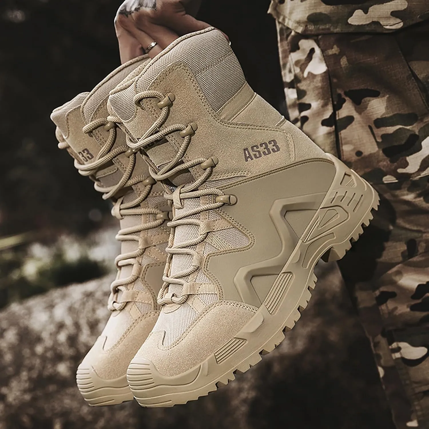 Military Army Combat Boots Mens Womens High-Top Tactical Outdoor Patrol Hiking Boots