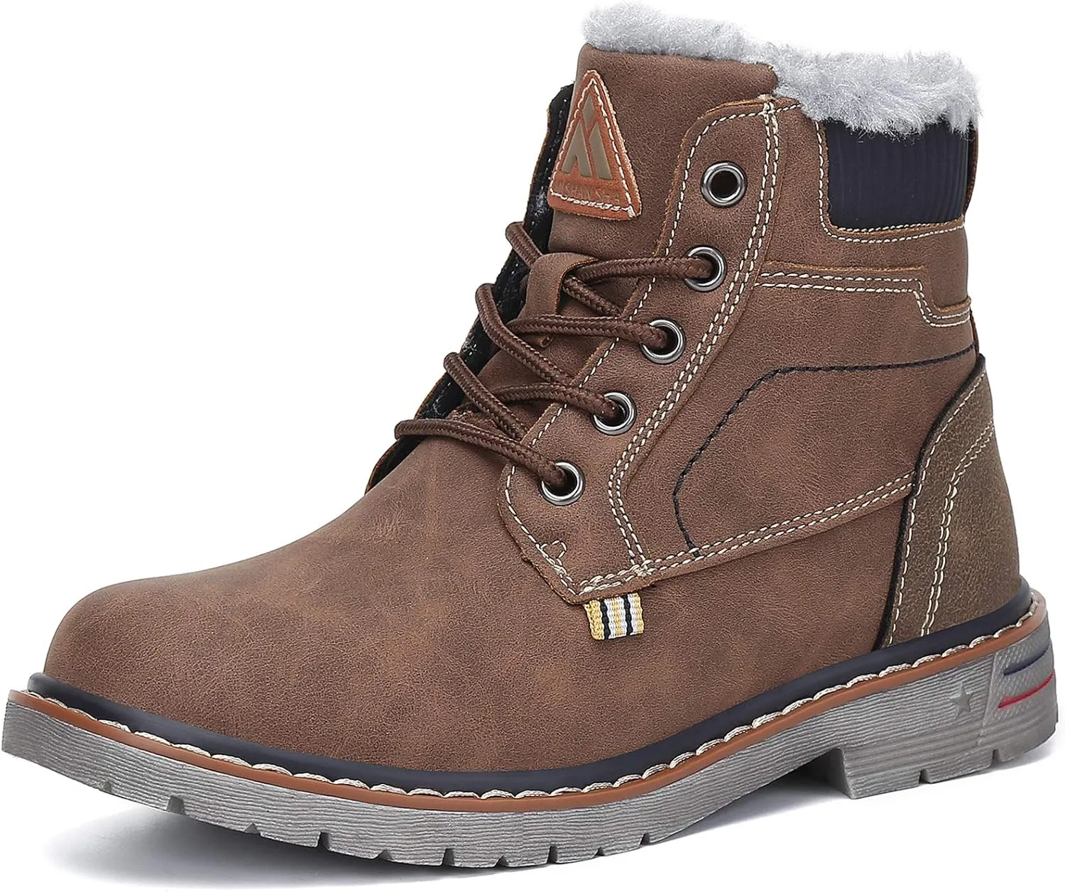 Mishansha Boy's Girl's Winter Snow Boots Waterproof Kids Hiking Boots Cold Weather Outdoor Fur Lined Warm Walking Boot Shoes