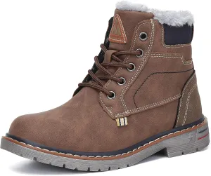 Mishansha Boy's Girl's Winter Snow Boots Waterproof Kids Hiking Boots Cold Weather Outdoor Fur Lined Warm Walking Boot Shoes