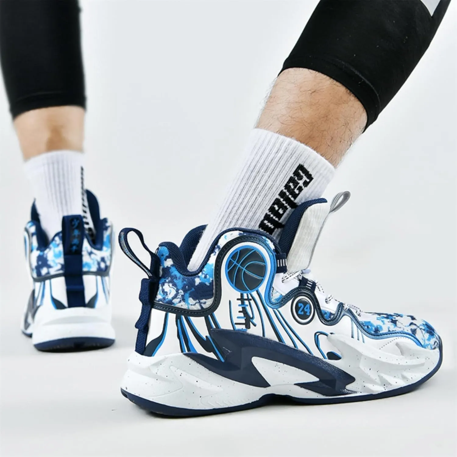 Moodeng Men's Basketball Shoes Anti-Slip Breathable Running Shoes Fahsion Sneakers Lightweight Outdoor Gym Shoes