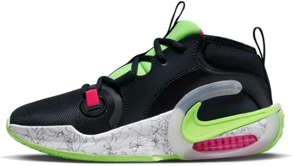 Nike Air Zoom Crossover 2 Big Kids' Basketball Shoes (FB2689-400, Dark Obsidian/Lime Blast/Fierce Pink/White)