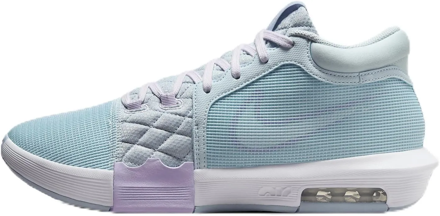 NIKE Lebron Witness 8 Basketball Shoes (FB2239-401, Glacier Blue/Light Armory Blue/Lilac Bloom/White) Size 9