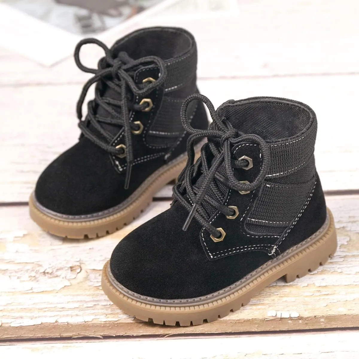 Oamico Toddler Boys Girls Hiking Boots Little Kid Work Boots Outdoor Non Slip Lace Up Winter Snow Ankle Boots