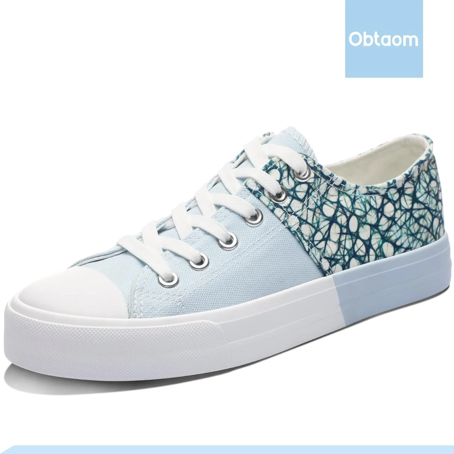 Obtaom Unisex Canvas Shoes Low Top Fashion Sneakers Slip on Walking Shoe